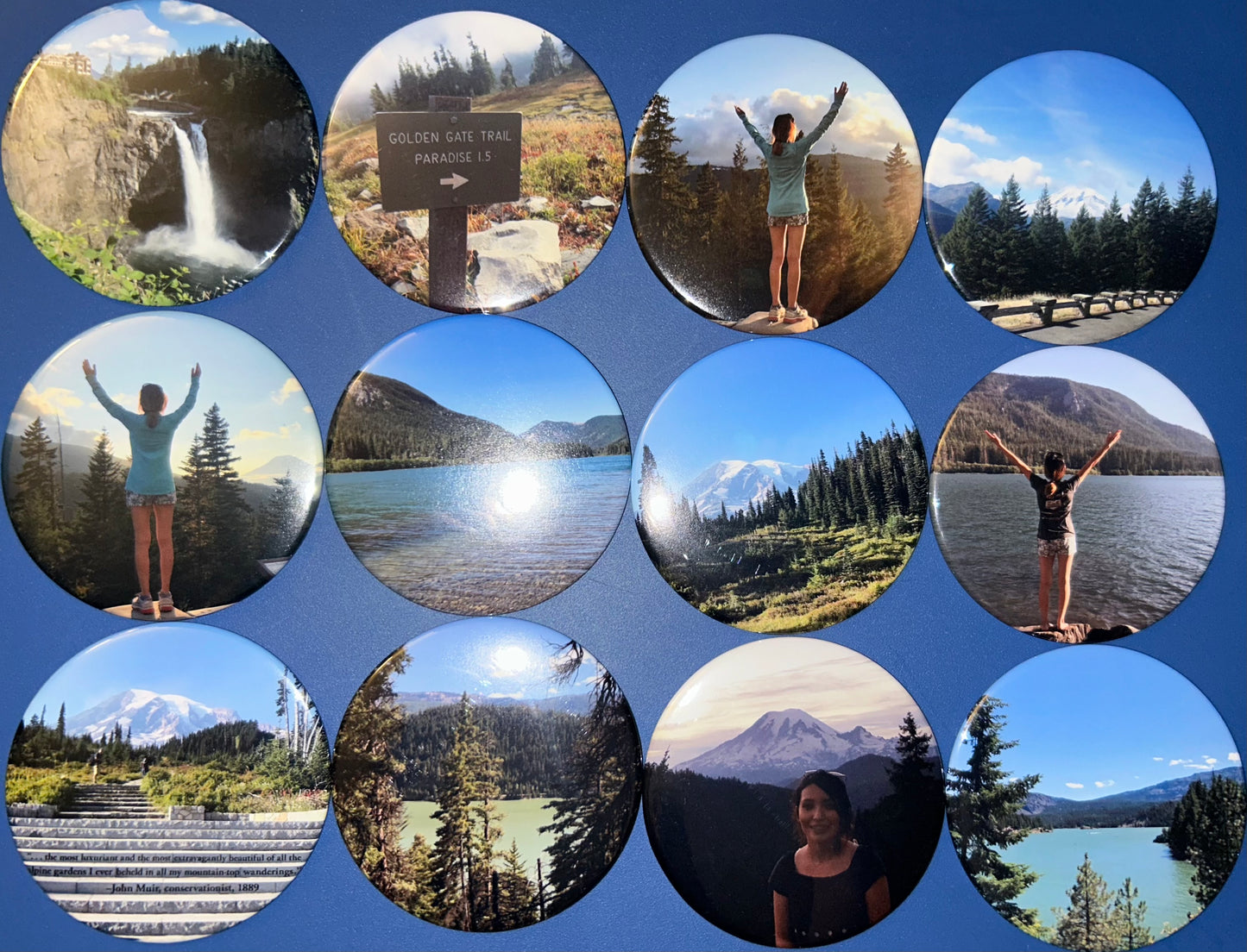 (Set of 3) - 3 Inch Round Photo Magnets